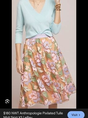 NWT Anthroplogie Maeve Tuile Skirt